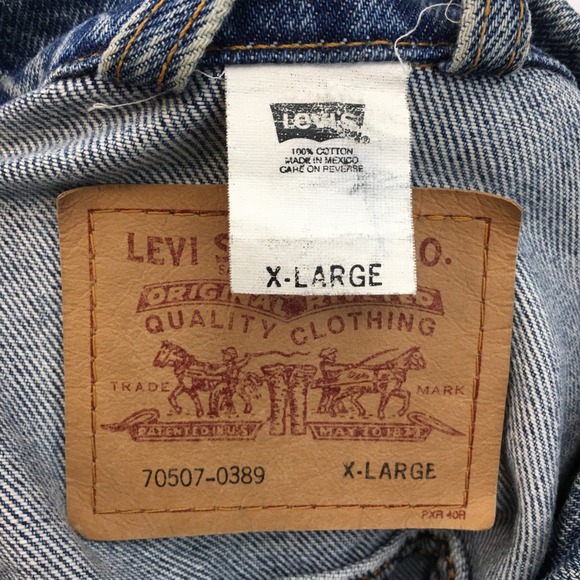 VINTAGE LEVIS 2000s Mens Denim Trucker Jacket Size XL Classic Blue‎ Jean Coat - Picture 3 of 6